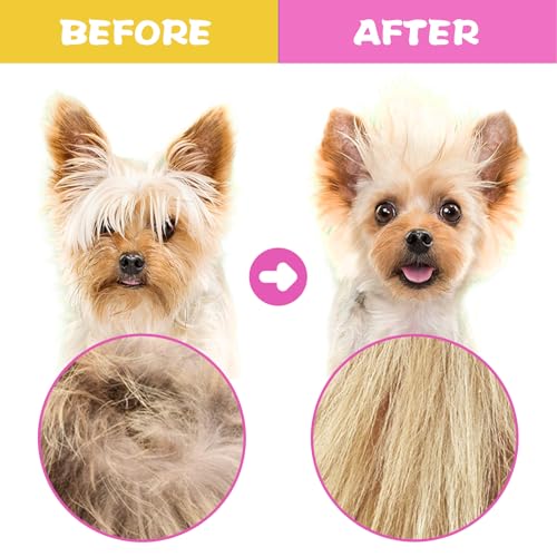 Flea Comb for Cats Dogs, 6 Pack Pet Lice Comb Set Pet Grooming Pets for Small, Medium & Large Pets（Pink）
