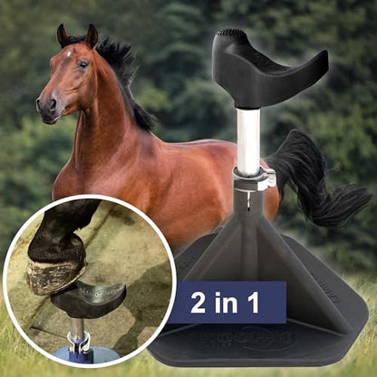 HOOF-IT Blacksmith Farrier Horse Hoof Stand, Black - color: Black