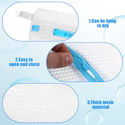 4 PCS Small Laundry Bags Mesh Wash Bags, 4.7×5.1 in Mesh Bag for Laundry Bag for Delicates Durable Zippered Wash Pouch Lingerie Socks Travel