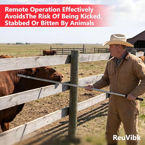 20ml Long Pole Syringe for Cattle & Horses | Adjustable Lengths 22"38"54"70"85" | Safe Remote Injection Reduces Animal Stress & Maintains Physical Distance - size: 20ML