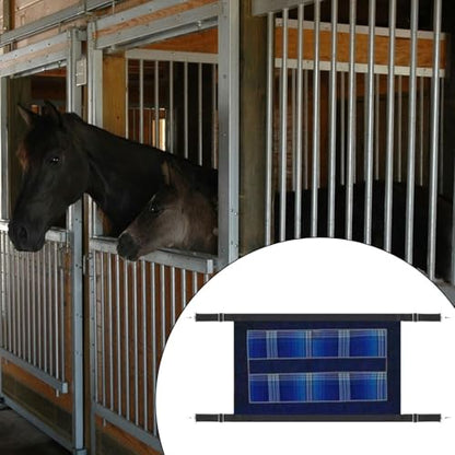 Stall Guard for Horse Barn Guard for Goats, Cows Easy Install 59.1 inch x 18.9 inch Gear Stable Supplies Stall Gate Guard, Blue - color: Blue