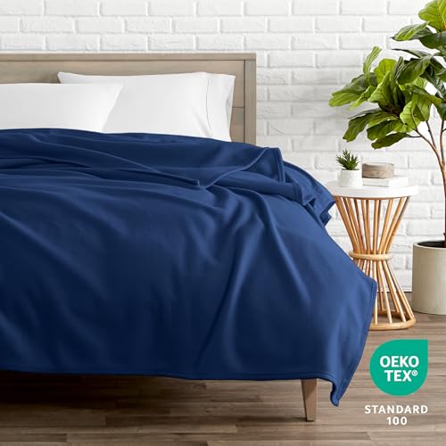Bare Home Polar Fleece Blanket (Throw, Dark Blue) - color: 07 - Dark Blue, size: Throw
