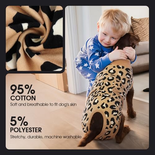 FUAMEY Dog Surgery Recovery Suit, Soft Breathable Neuter Suit for Male Dogs - color: Brown Leopard, size: Xs(back:8.3-11.4in,wt:4-7lbs)