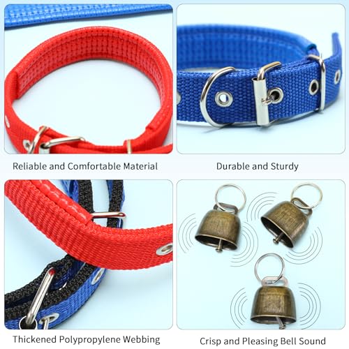 10 Sets Adjustable Small Goat Collars with Bells Cow Horse Sheep Copper Bronze Bells Pet Collar Goat Supplies for Farm Animal Accessories