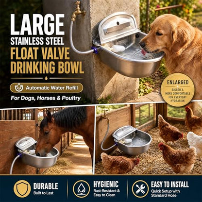 Tessco for you 2 Pack 1.2 Gallon Automatic Horse Water Bowl Large