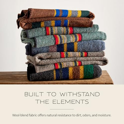 Pendleton Yakima Camp Blanket Full Queen 90" x 90" - Wool Cotton - color: Lake, size: Queen