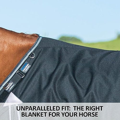 Challenger II V-Free Adjusta-Fit Closed Front Bellyband Turnout Blanket | Wither Relief | Waterproof & Windproof Horse Blankets | Winter Horse Blanket - size: 82, style: Medium Weight (220 gm)
