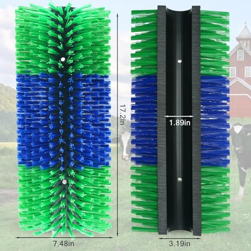 4PCS Livestock Scratching Brush Goat Scratching Tool Post Massage Grooming Brush with 8 Screws for Animals Back Scratcher Itch Brushes for Cattle, Sheep, Horses, Pigs,Cow(4, Green) - color: Green