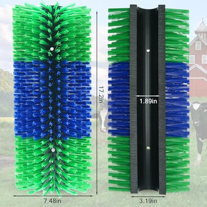4PCS Livestock Scratching Brush Goat Scratching Tool Post Massage Grooming Brush with 8 Screws for Animals Back Scratcher Itch Brushes for Cattle, Sheep, Horses, Pigs,Cow(4, Green) - color: Green