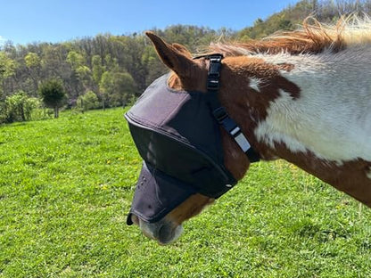 Solar Vizor Horse Fly Mask with Nose (Size X-Large), Innovative Design - 100% UV Eye Protection for Horses with Uveitis,Photosensitivity,Ulcer, Head Shaking, Protects from Flies, Insects,Dust, Debris. - size: X-LARGE