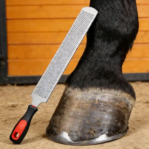 13 Inches Hoof Rasp,Farrier Rasp,Farrier Tools,Professional Carbon Steel Farrier File Tool with Rubber Handle,Heavy Duty Trimming Tool for Horses,Cattle,Goats,and Donkeys