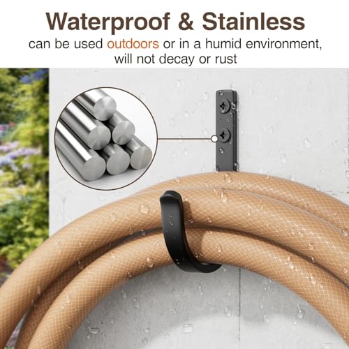 22LB Wall Hooks for Hanging Towel/Coat, Black 5 Pack - color: Black, size: 5 Pack