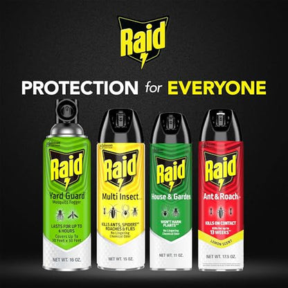 Raid Yard Guard Mosquito Fogger for Outdoor Yard Patio Deck and Garden Mosquito Control Aerosol Spray 16 Ounce (Pack of 12) - size: 16 Ounce (Pack of 12)