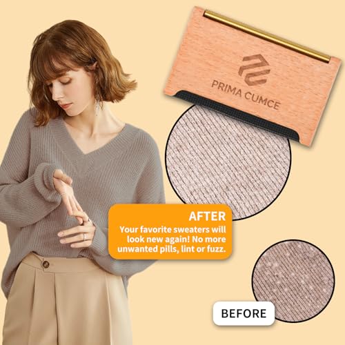 Wooden Cashmere Comb for Knits, Sweaters, Wool & Delicate Fabrics – Manual Fabric Shaver, Fuzz Remover, Portable Depiller for Clothes, Bobbles, Lint, Pilling Tool – Sweater Care Essential - color: 1pcs