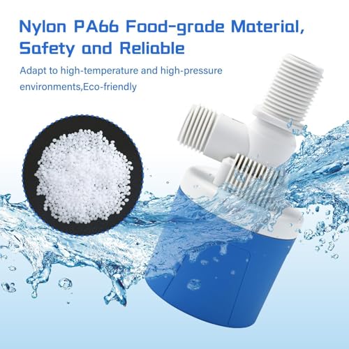 2Pcs 3/4 Inch Aquapulse Top Inlet Water Float Valve, Automatic Water Level Control Valve, Small Aqua Pulse Float Valves for Rain Barrel, Livestock, Water Tank, Pool, Aquarium, Pond, Water Hose - size: 3/4" Top Inlet