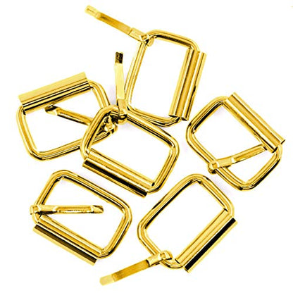 Swpeet 60Pcs 1 Inch / 25mm Heavy Duty Metal Ring Buckle Webbing Belts - color: Gold, style: Metal Roller Buckles