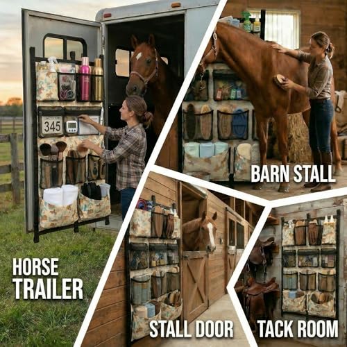 Horse Trailer Organizer & Grooming Bag, Heavy Duty Hanging Door Caddy