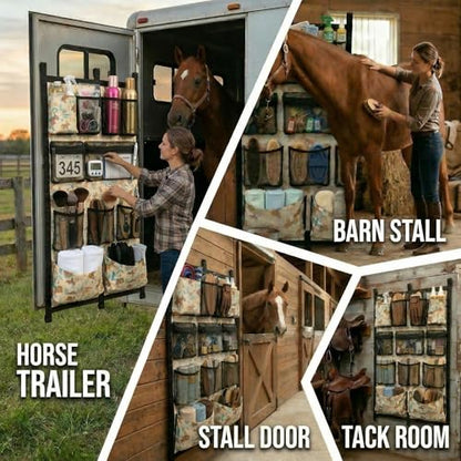 Horse Trailer Organizer & Grooming Bag, Heavy Duty Hanging Door Caddy