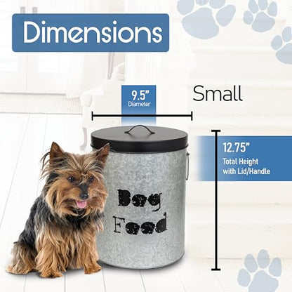 Medium & Small Dog 40lb & 20lb Pet Food Storage Canister with Scoop – Durable & Airtight for Freshnesss, Minimalist Design & Recyclable, Medium & Small Metal Container (Combo - Dog Bin - Med & Small) - size: Combo - Medium Dog 40lb & Small Dog 20lb
