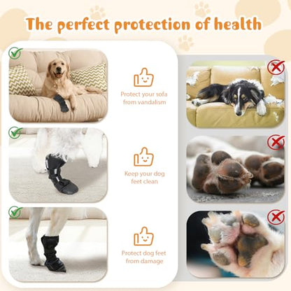 Dog Paw Wound Recovery Boot, Breathable Dog Bootie for Injured Paw, Anti-Slip Dog Shoe with Self-Adhesive Strap, Protector for Outdoor Walking & Keep Dogs from Licking Wounds (S) - size: S