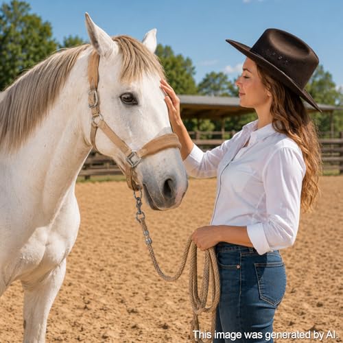 Fleece Horse Halter and Lead Rope Set - color: Beige, size: COB