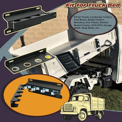 TOPOWN Heavy Duty 4-Hole Truck Bed Shovel Holder, Dump Trailer Tool Rack