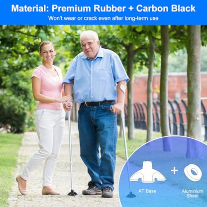supregear Cane Tip 1 inch Heavy Duty - Self Standing Rubber Quad Base - size: 1 inch