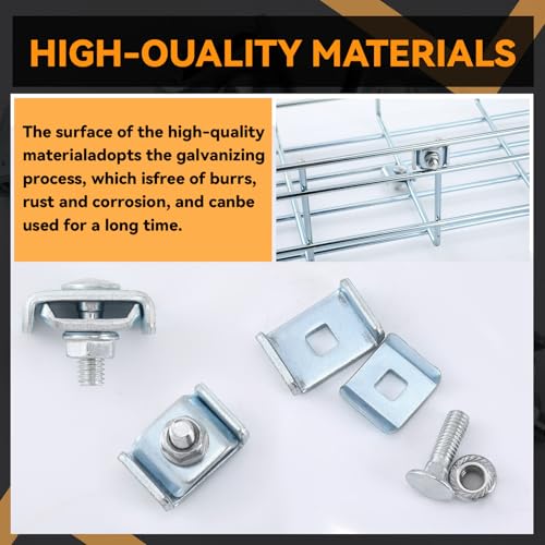Zonon 100 Pcs Wire Grid Wall Connectors Cattle Panel Clips Cable Tray Clips | Galvanized Basket Tray Splice Kit, Cattle Panel Joining Set, Wire Mesh Cable, End to End Connector, 0.16 x 0.24 Inch Diameter