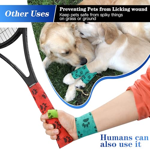 6pcs 3" Self Adhesive Bandage Wraps, Paw Prints B - size: 6pcs 3" Paw Prints B