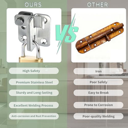Mooche Flip Latch Gate Latch with Padlock Hole, Brushed-1Pack 2.48"*2.08" - color: Brushed, size: 1 pack-Stainless Large size
