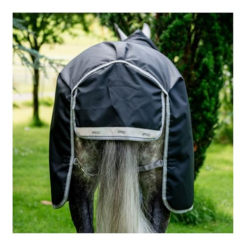 Horseware® Amigo® Bravo 12 Plus Turnout 250g - Black/Titanium Grey & Silver, 72 inches - color: Black/Titanium Grey & Silver, size: 72 inches