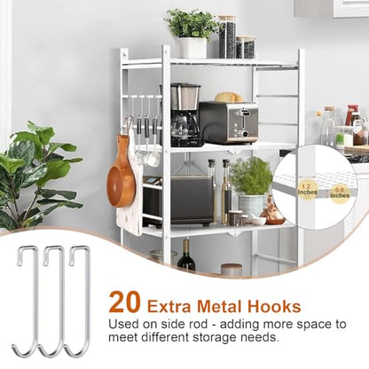 Himix 4-Tier Foldable Metal Storage Shelf with Wheels Kitchen White - color: White, size: 4-Tier