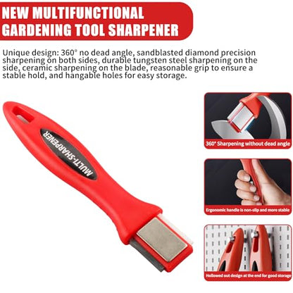 Garden Tool Sharpener,Tool Maintenance， suitable for all kinds of scissors, knives, axes and other sharpening