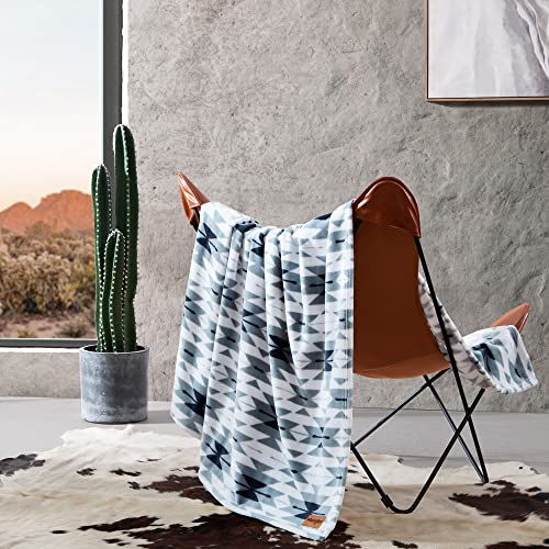 Wrangler - Soft Plush Throw Blanket for Bed & Couch, 50x70 - color: Navajo Blue, size: 50" x 70"