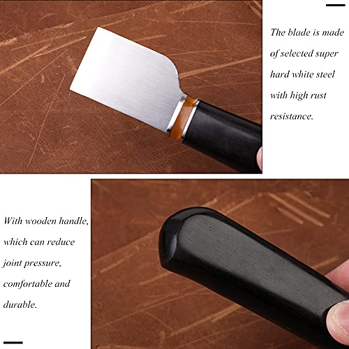 Leather Cutting Knife, Leather Skiving Knife with Wooden Handle | Leatherworking Craft Cutting Hand Tool Exquisite Package for DIY Leathercraft