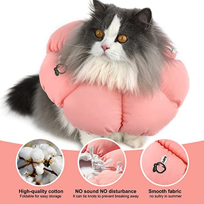 HiDREAM Cat Cone Collar,Cute Waterproof Elizabethan e Collar for Cats,Anti-Bite Lick Wound Healing Safety Cat Recovery Collar,All-Season Style - color: Pink flowers, size: Small
