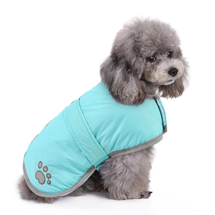 Queenmore Dog Winter Coat, Fleece Puffer Dog Down Vest, Samll Dogs Coat - color: Light Blue, size: Small