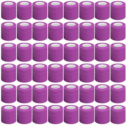 Treela 48 Pack Self Adhesive Wrap Bandage, Light Purple, 2 Inches x 5 Yards - color: Light Purple, size: 2 Inch X 5 Yards