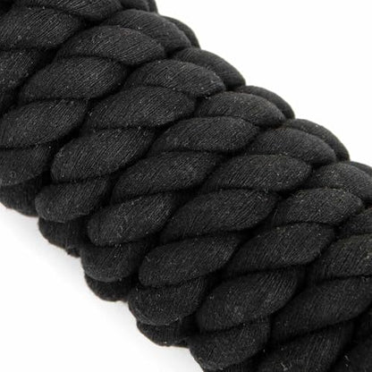 Jeffers Twisted Cotton Horse Lead Rope w/Brass Bolt Snap, 10' L - Black - color: Twisted Black, size: 3/4" x 10'L