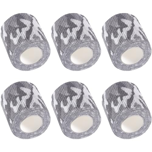 IndigoCase 6 Pack Self Adhesive Bandage Wrap 2 Inch x 5 yd Elastic Tape - color: Camo-monochrome, size: 2 Inch - 6 Pack