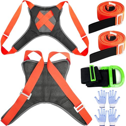 Moving Straps,Adjustable Shoulder Furniture Moving Lifting Strap Easily and Safely for 2 Movers Moving Furniture, Appliances, Mattresses,Heavy Duty up to 800 lbs - color: Orange & Black