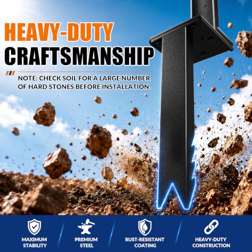 VANCASTLE Fence Post Repair Kit Adjustable, 2-Pack，Easy to Install, Black