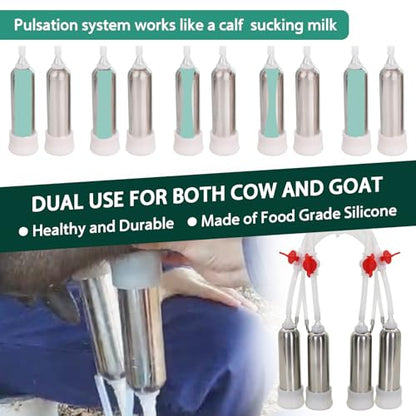 14L High Power Cow Milking Machine Portable Rechargeable Pulse & Vacuum - size: 14L High Power Cow Electric Milker