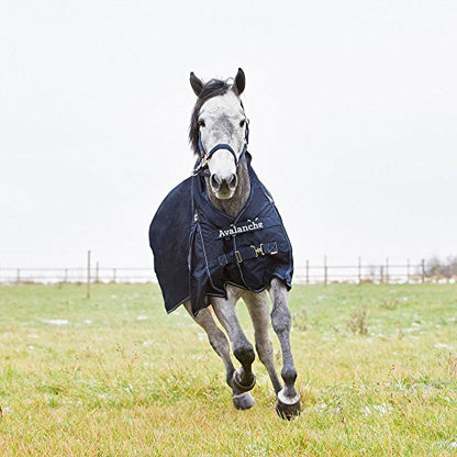Horze Avalanche 1200D Ripstop High Neck Heavy Weight Waterproof Horse Turnout Blanket (300g Fill) - Peacoat Dark Blue - 84 in - size: 84 in