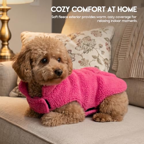 ASENKU Dog Winter Coat, Reversible Dog Jacket for Small Medium Large Dogs - color: Hotpink, size: X-Small