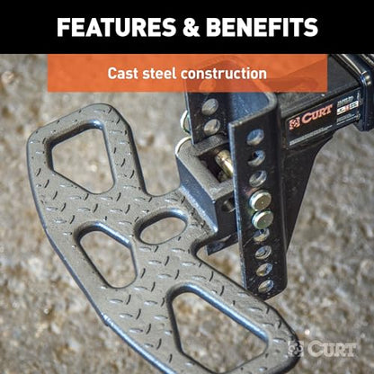 CURT 45909 Folding Hitch Step for Channel-Mount Adjustable Trailer Hitch Ball Mount