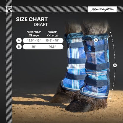 Kensington Protective Products Horse Fly Boots - Fleece Trimmed - Stay-Up Technology - Protection from Insect Bites and UV Rays - Sold in Pairs (2 Boots) - color: 2021 - Atlantis