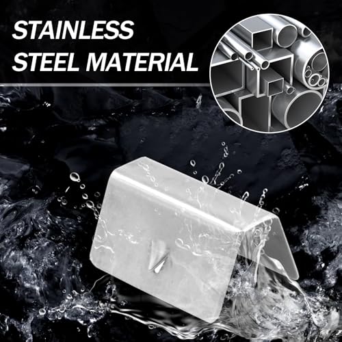 12 PCS Car Windshield Clips, Stainless Steel Window Wind Rain Deflector Channel, 0.78" x 0.59" x 0.41" Channel Rain Screen Clips, Compatible with HEKO G3 Sned (Silver)