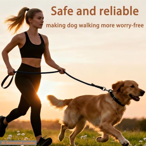 FOVRLZSE 5FT Heavy Duty Dog Leash, Large Medium Dogs, Black - color: BLACK