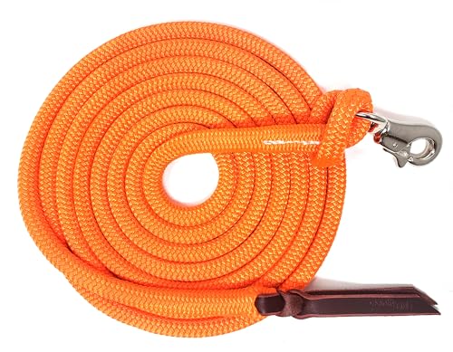 14FT Lead Rope with SS Snap - color: Neon Orange, size: 14 FT